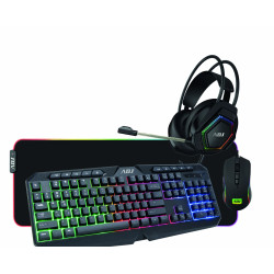 TASTIERA/MOUSE/CUFFIA/PAD KIT HULK GAMING MULTIMEDIA 4IN1 WIRED ADJ
